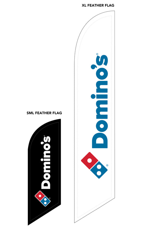 Domino's White XL Feather Flag