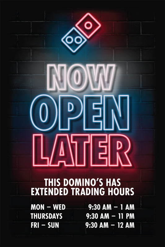 Now Open Later New A-Frame Insert